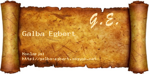 Galba Egbert névjegykártya